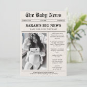 Baby shower van de moderne fotokrant kaart (Staand voorkant)