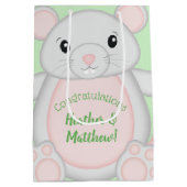 Baby shower van de muis medium cadeauzakje (Achterkant)