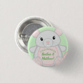 Baby shower van de muis ronde button 3,2 cm (Voorkant /achterkant)