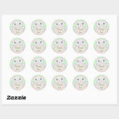 Baby shower van de muis ronde sticker (Vel)