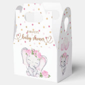 Baby shower van de olifant en de bloem van het mei bedankdoosjes (Geopend)