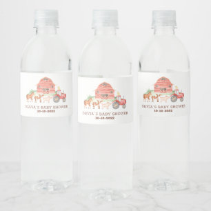 Baby shower van de parade van landbouwhuisdieren waterfles etiket