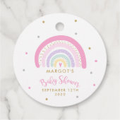 Baby shower van de pasteelregenboog bedankjes labels (Achterkant)