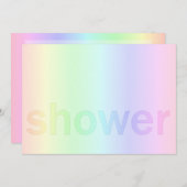 Baby shower van de pasteelregenboog kaart (Voorkant / Achterkant)