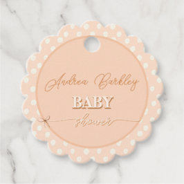 Baby shower van de perzikboog bedankjes labels