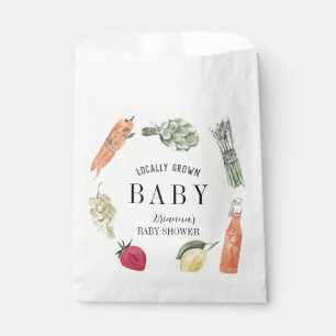 Baby shower van de plaatselijke landbouwmarkt bedankzakje