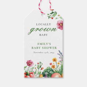 Baby shower van de plaatselijke landbouwmarkt cadeaulabel
