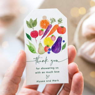 Baby shower van de plaatselijke landbouwmarkt cadeaulabel