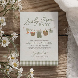 Baby shower van de plaatselijke landbouwmarkt kaart