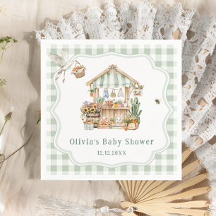 Baby shower van de plaatselijke landbouwmarkt servet