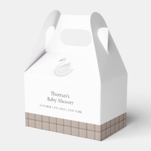 Baby shower van de Plaid Gingham Boy Bedankdoosjes (Voorkant Zijde)