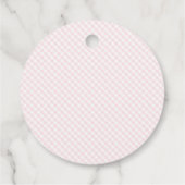 Baby shower van de roze boog van Gingham Bedankjes Labels (Achterkant)