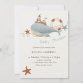 Baby shower van de schattige walvis kaart (Voorkant)