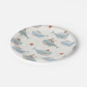 Baby shower van de schattige walvis papieren bordje (Gekanteld)