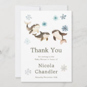 Baby shower van de Schattigee noordpoolwalvis Bedankkaart (Voorkant)