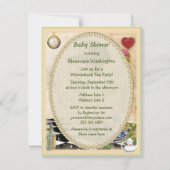 Baby shower van de Tea Party van de Mad Hattter Kaart (Achterkant)
