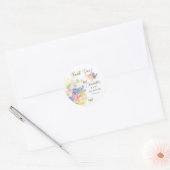Baby shower van de vlindertuin ronde sticker (Envelop)