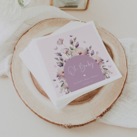 Baby shower van de vlindertuin servet