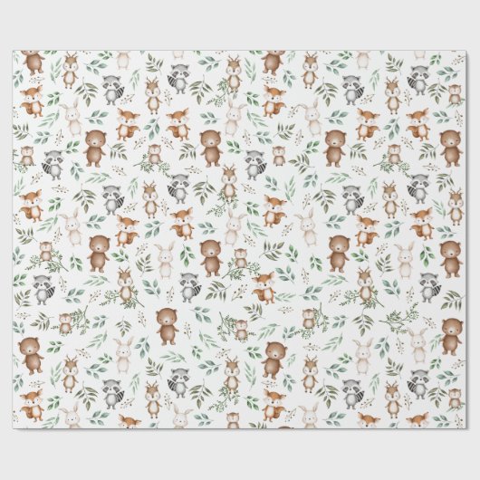 Baby shower van de vogelstand in het bos cadeaupapier (Vlak)