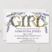 Baby shower van de waterverf van de lavendel eucal kaart (Voorkant)