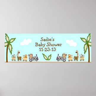 Baby shower van dierproeven poster