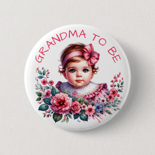 Baby shower van een baby Oma te zijn Ronde Button 5,7 Cm