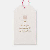 Baby shower van een luchtballon cadeaulabel (Achterkant)