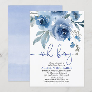 Baby shower van een marineblauw elegant kaart