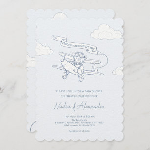 Baby shower van een piloot van een luchtvaartuig m kaart