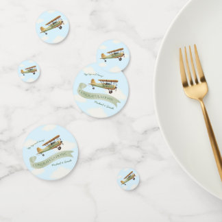 Baby shower van een vliegtuig Confetti