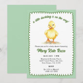 Baby shower van eendje kaart (Voorkant / Achterkant)