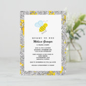 Baby shower van Floral Bumblebee Kaart (Staand voorkant)