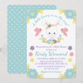 Baby shower van Floral Easter Bunny & Spring Birds Kaart (Voorkant / Achterkant)