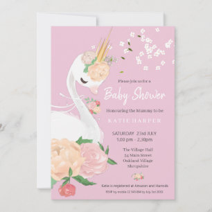 Baby shower van Floral Swan Kaart