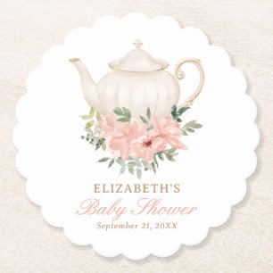 Baby shower van Floral Tea Party Kartonnen Onderzetters