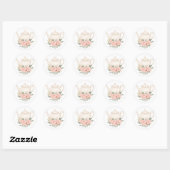 Baby shower van Floral Tea Party Ronde Sticker (Vel)