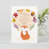 Baby shower van Fox and Leaves Kaart (Staand voorkant)