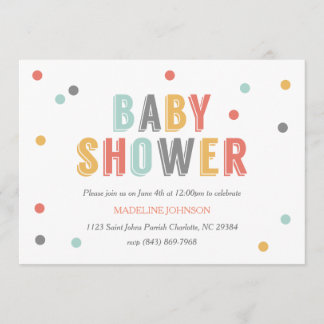 Baby shower van gekleurde Stippen Kaart