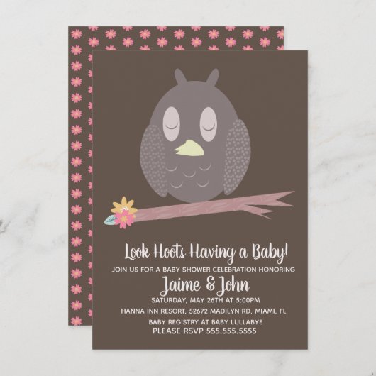 Baby shower van getextureerde Bossen Kaart (Voorkant / Achterkant)