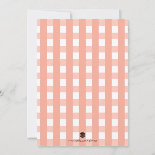 Baby shower van Gingham en Pig Baby Q Kaart (Achterkant)