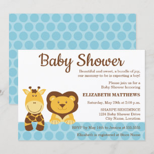 Baby shower van Giraffe- en luimvee Kaart