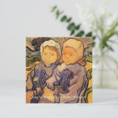 Baby shower, Van Gogh, twee kinderen Kaart (Staand voorkant)