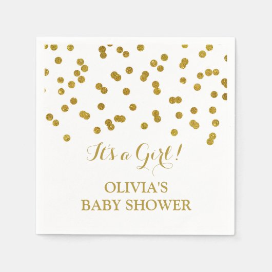 Baby shower van goudConfetti Servet (Voorkant)