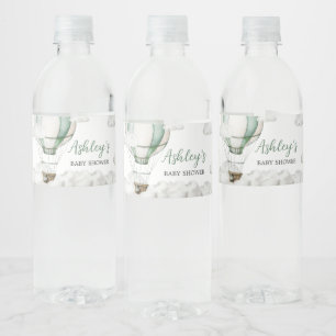 Baby shower van Green Hot Air Ballon Waterfles Etiket