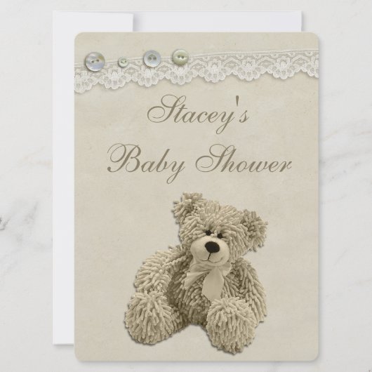 Baby shower van grote teddybear  kaart (Voorkant)
