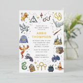 Baby shower van Harry Potter Icon Folie Uitnodiging (Staand Voorkant)