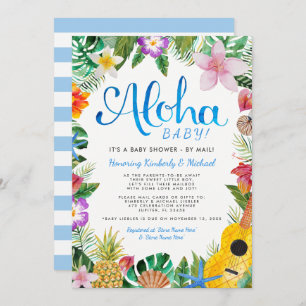 Baby shower van Hawaiian Luau per post Blauw Kaart