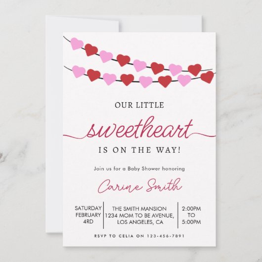 Baby shower van Heart Valentijns Kaart (Voorkant)