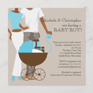 Baby shower van het Afrikaanse Amerikaanse vervoer Kaart