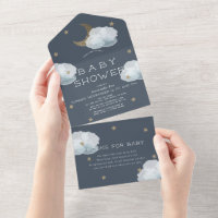 Baby shower van het blauw boekje van de Moon Star 